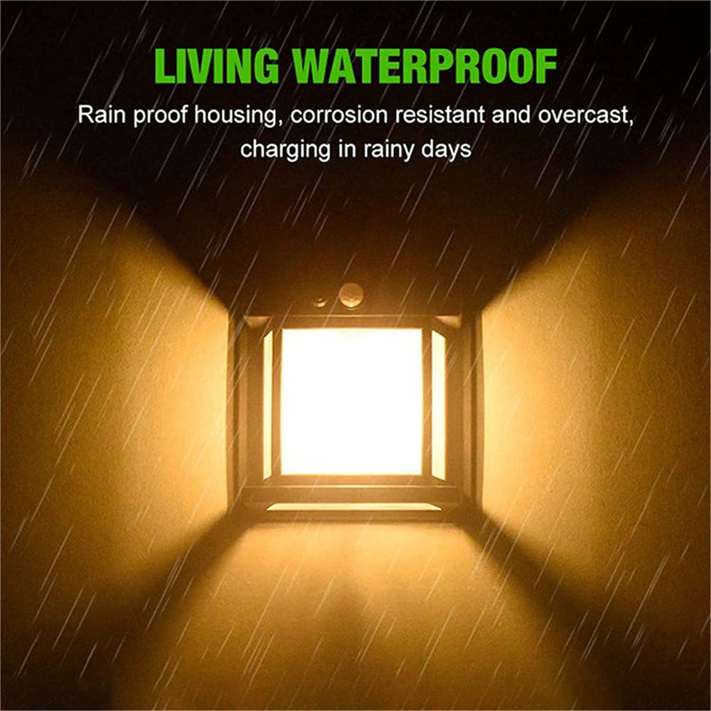 INTELIVE 2pcs Outdoor Solar Tungsten Wall Light Solar Warm Light 1800mAh Wireless Tungsten Filament Wall Lamp