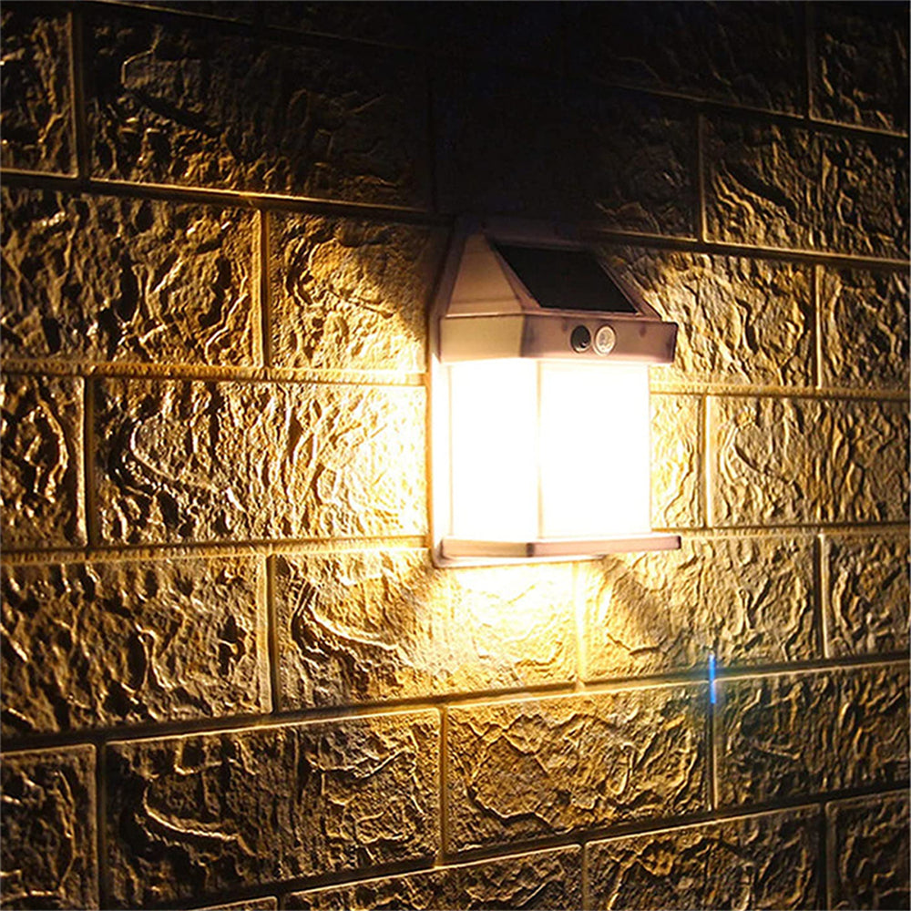 INTELIVE 2pcs Outdoor Solar Tungsten Wall Light Solar Warm Light 1800mAh Wireless Tungsten Filament Wall Lamp