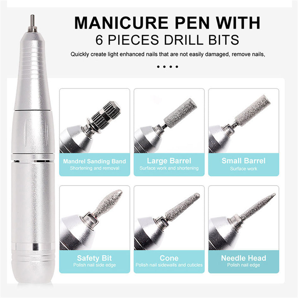 INTELIVE 45000PRM Portable Electric Nail Drill Kit, Electric Nail Drill Machine with Bits and Sanding Bands for Beginners, Digital Display Rechargeable High Speed Nail Dril Set