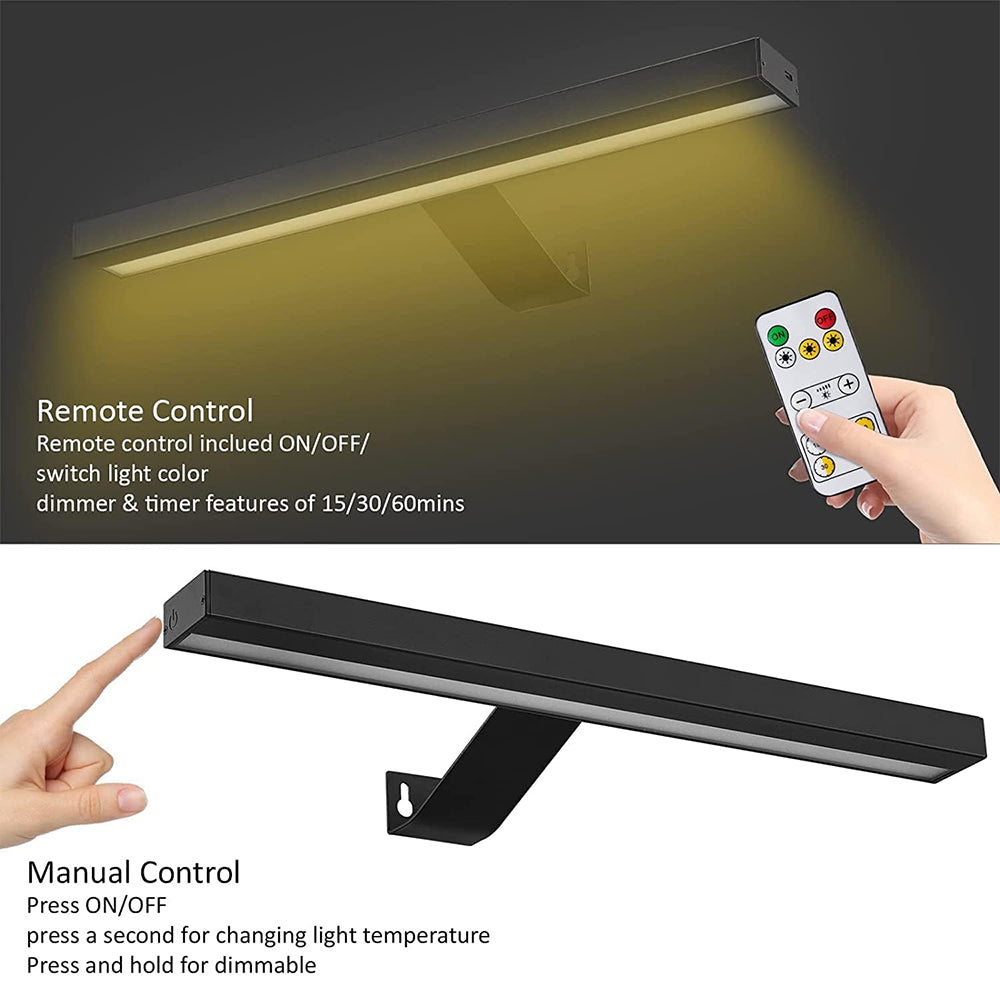 INTELIVE Wireless Rechargeable Picture Light with Remote, Painting Light with 3 Lighting Colors, Art Light for Paintings, Full Metal Picture Wall Light for Picture Gallery Dart