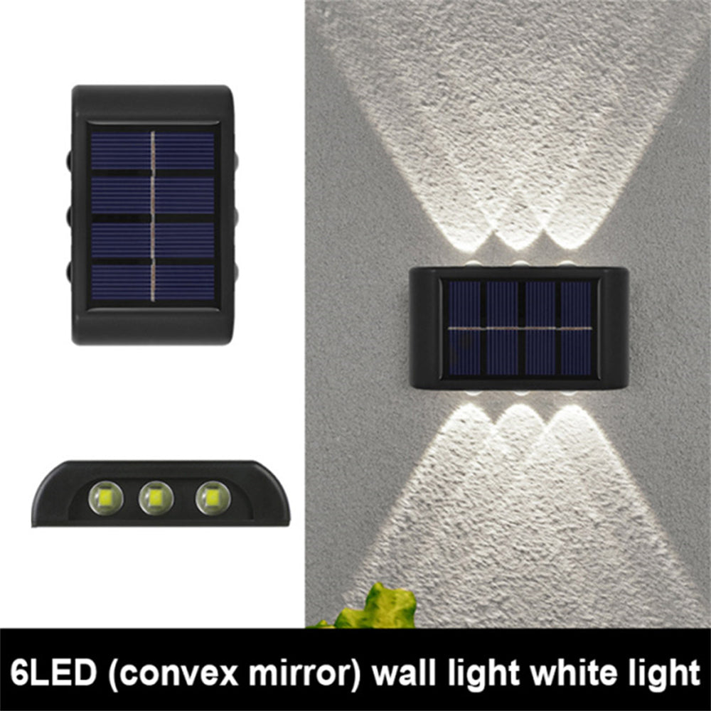 INTELIVE 4pcs Outdoor Solar Wall Light, Wireless Solar LED Wall Light Up and Down Garden Lamp for Garden Patio Hallway Stairs