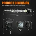 INTELIVE 20inch 120W Led off Road Work Light Bar LED Light Bar + 4x 4inch Spot Pods Driving Fog Lights Boat UTE Truck ATV 4WD for Jeep Truck SUV Car